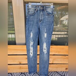 Dogma High Waisted Skinny Jeans Distressed Sz 5